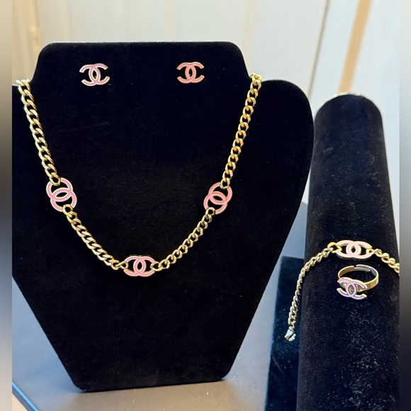 Pink and Gold Jewelry Set - Picture 1 of 1